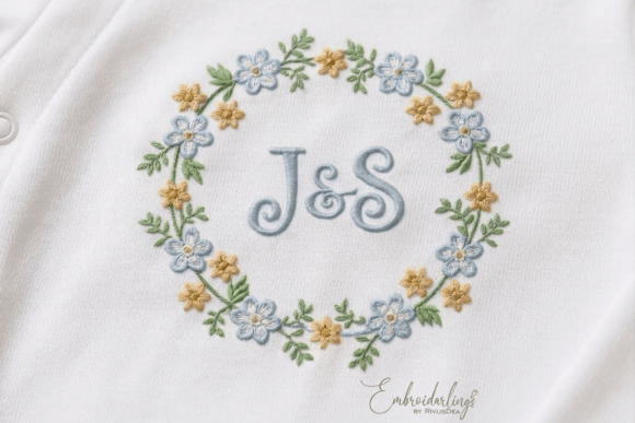 Baby Monogram Frame Embroidery Designs: Spring Charm for Your Projects