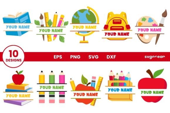 Back to School Monogram SVG Bundle for Creative Projects