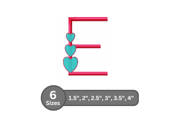 Candy Heart Alphabet -E: A Stitch-Perfect Embroidery Typeface