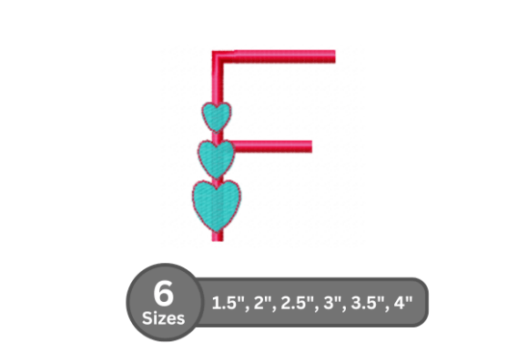 Candy Heart Alphabet -F: A Sweet Stitch for Your Projects