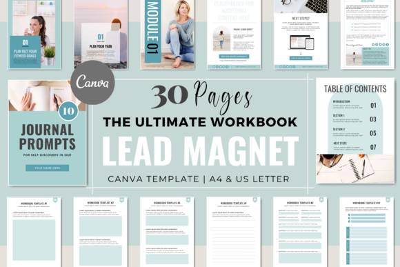 Canva Lead Magnet Workbook - Pastel Blue: Build Your List with Ease