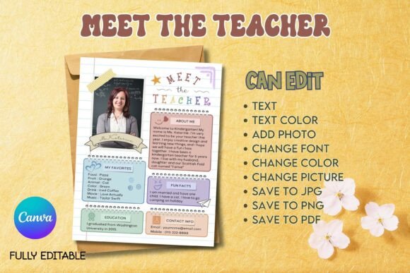 Create a Warm Welcome with the Meet the Teacher - B04 Canva Template