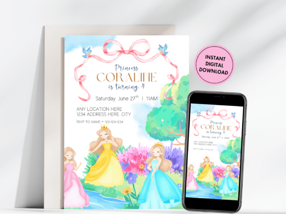 Design a Magical Celebration with a Princess Birthday Invitation
