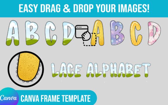 Elevate Your Projects with Preppy Lace Canva Alphabet Template