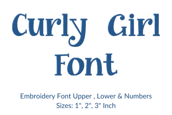 Personalize with Style: The Curly Girl Fonts Embroidery Design