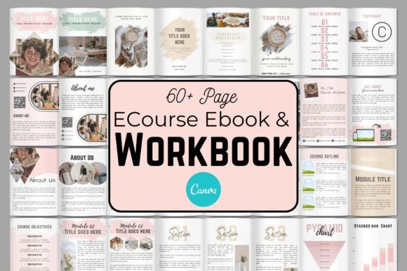 Transform Your Digital Course with the ECourse Workbook & Ebook Canva Template